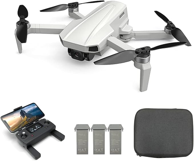 Brushless Drone with 4K Full HD Camera GPS, Foldable Quadcopter WiFi 5G Dron 3-Axis Adjustable Gimba RC Airplane with 2 Batteries Portable Bag, Smart Follow, 25mins Flight Time