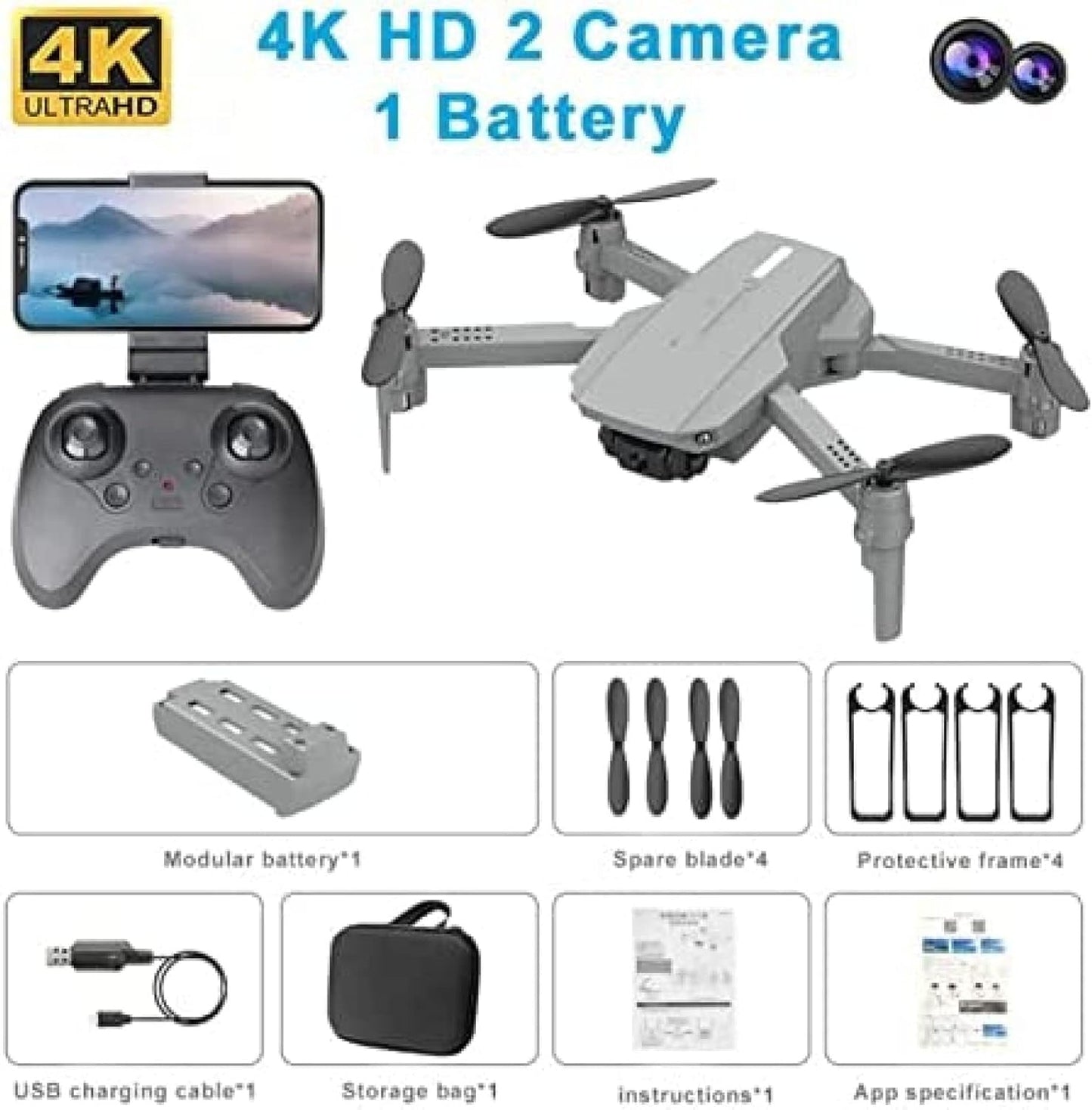 Foldable Drone With Camera Mini Professional Drone 4K 1080P HD