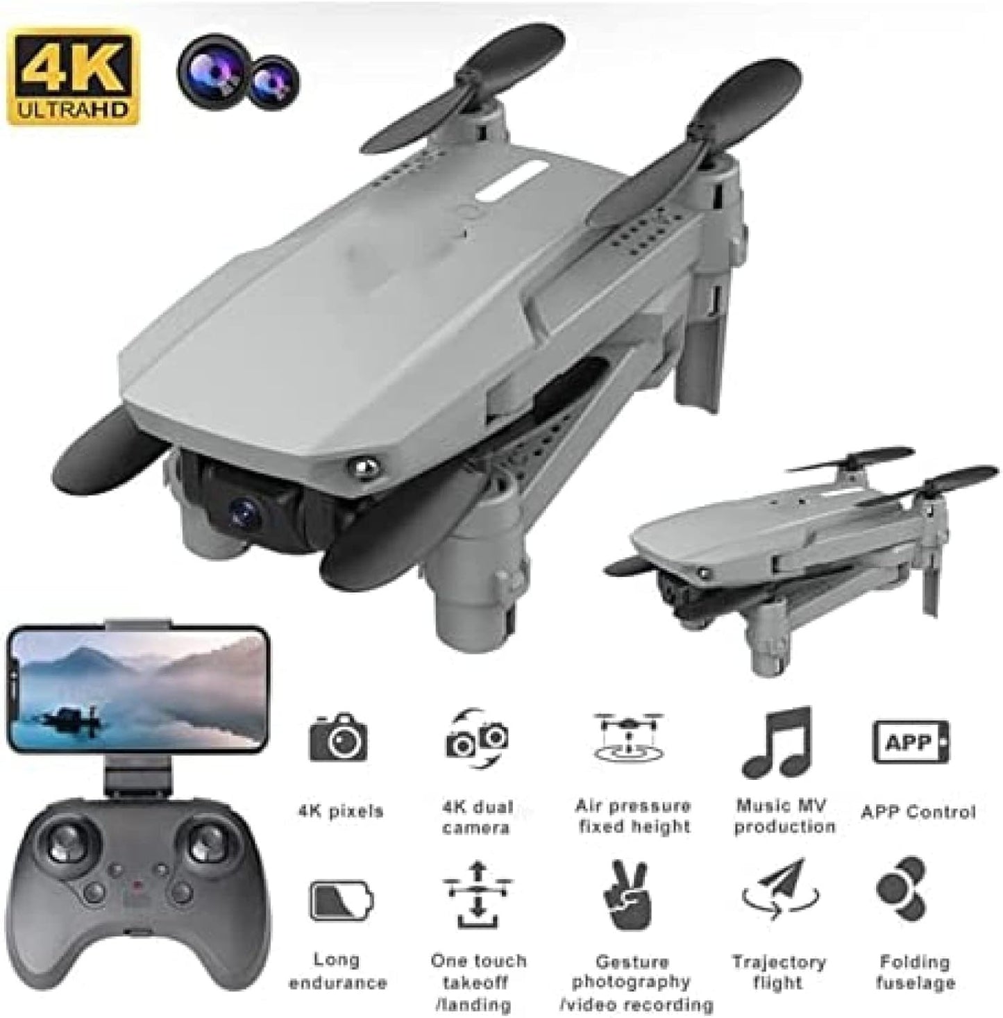 Foldable Drone With Camera Mini Professional Drone 4K 1080P HD