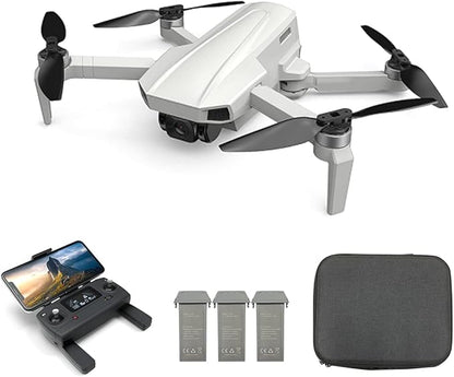 Brushless Drone with 4K Full HD Camera GPS, Foldable Quadcopter WiFi 5G Dron 3-Axis Adjustable Gimba RC Airplane with 2 Batteries Portable Bag, Smart Follow, 25mins Flight Time