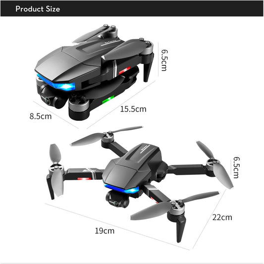 Msuiiixcccc GOD KF101 4K 8k HD Camera Gps 5G Wifi Anti-Shake 3- Dron Brushless Motor RC Quadcopter Toy Gifts (Color : 4K-GPS-Black-Bag-3B)